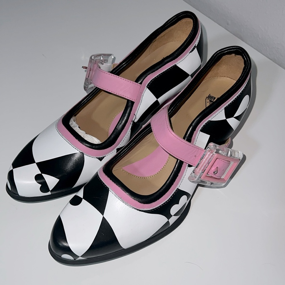 John Fluevog checkered heels